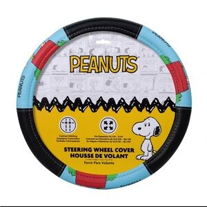 New Peanuts Snoopy Woodstock Dog House Car Steering Wheel Cover 14.5-15 In.